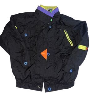 Vintage PA Originals Windbreaker Womens Small Multicolor Neon Double Tall Neck